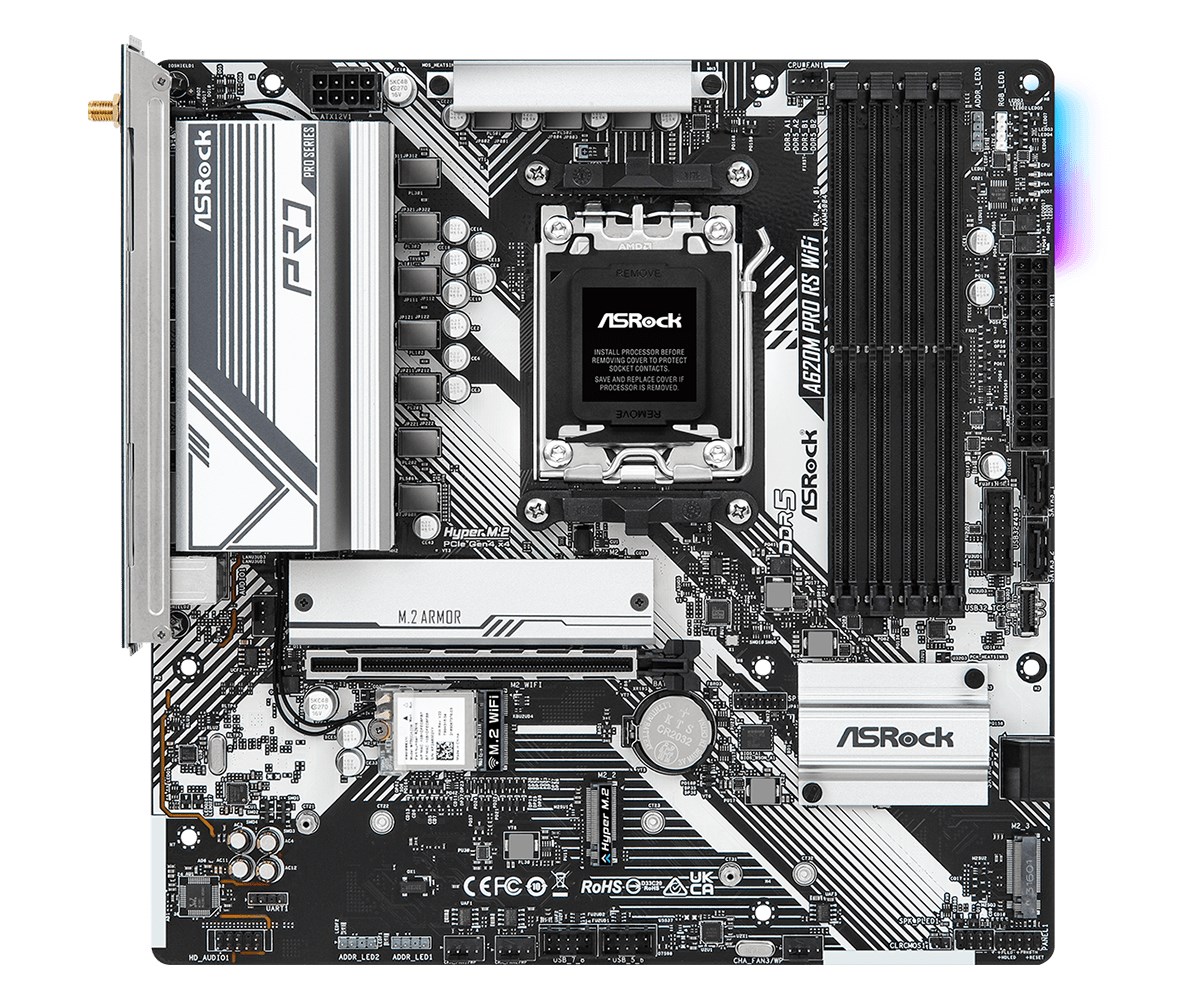 Pllakë amë Asrock A620M Pro RS WiFi AMD A620 Socket AM5 micro ATX
