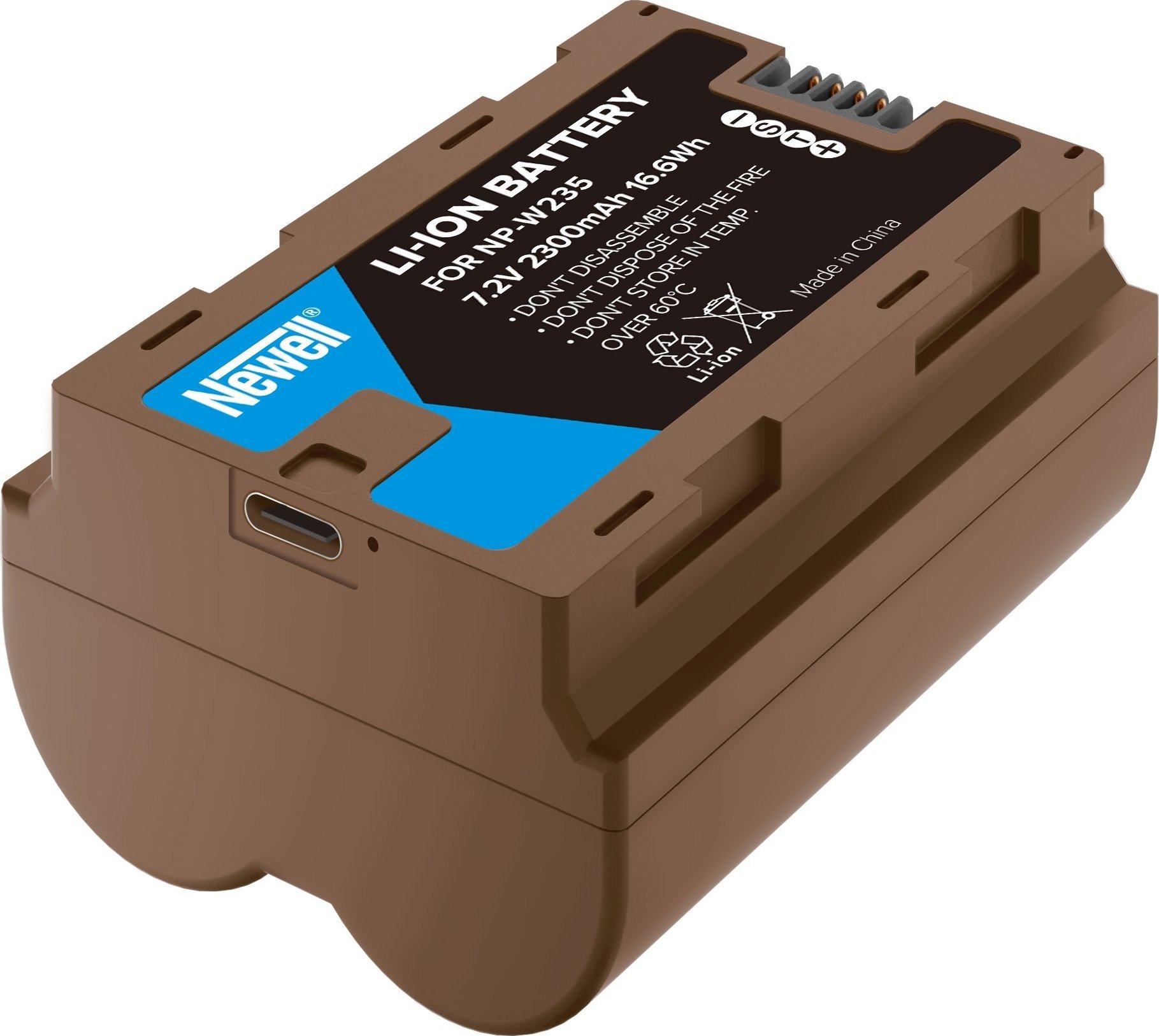 Bateri Newell NP-W235 për Fujifilm, 2300mAh, USB C, e zezë