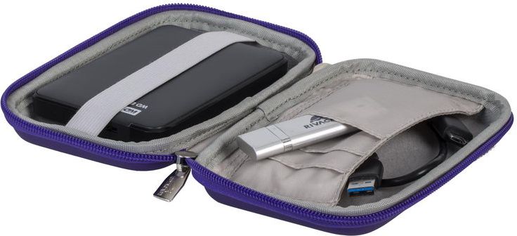 Çantë mbrojtëse për hard disk dhe GPS, material EVA, me rrip shpatulle, vjollcë