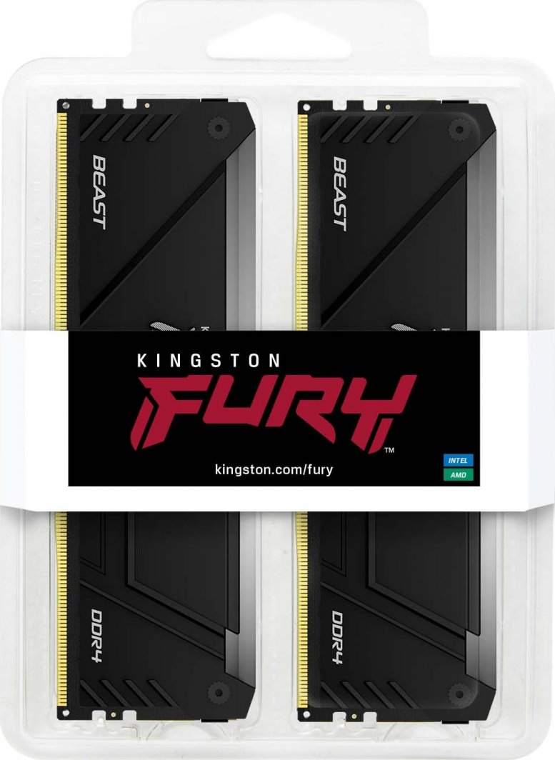 Memorie Kingston Fury Beast RGB, DDR4, 32 GB, 3200 MHz, CL16, KF432C16BB2AK2/32