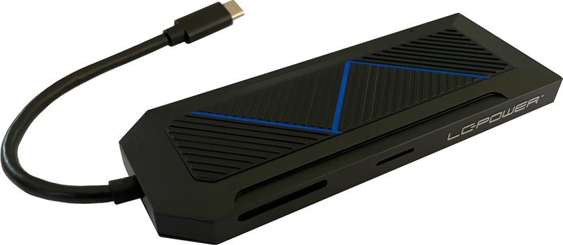 HUB USB LC-Power LC-HUB-C-MULTI-6-RGB, 4K HDMI, lexues kartele, gri