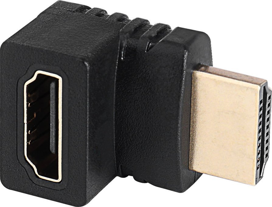 Adapter HDMI 90° Akyga AK-AD-70, HDMI mashkull në HDMI femër, 4K, i zi