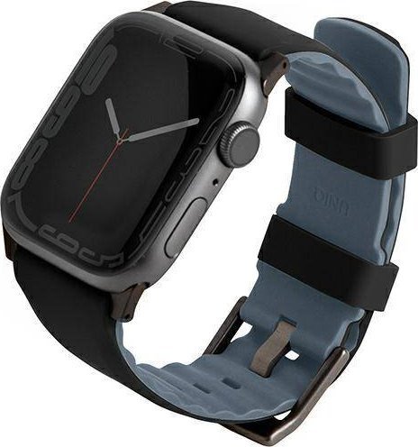 Rrip dore Uniq Linus Airosoft Silicone për Apple Watch 40/41mm, silikon, i zi