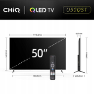 Televizor CHiQ U50QST, 50", 4K QLED, Google TV, i argjendtë