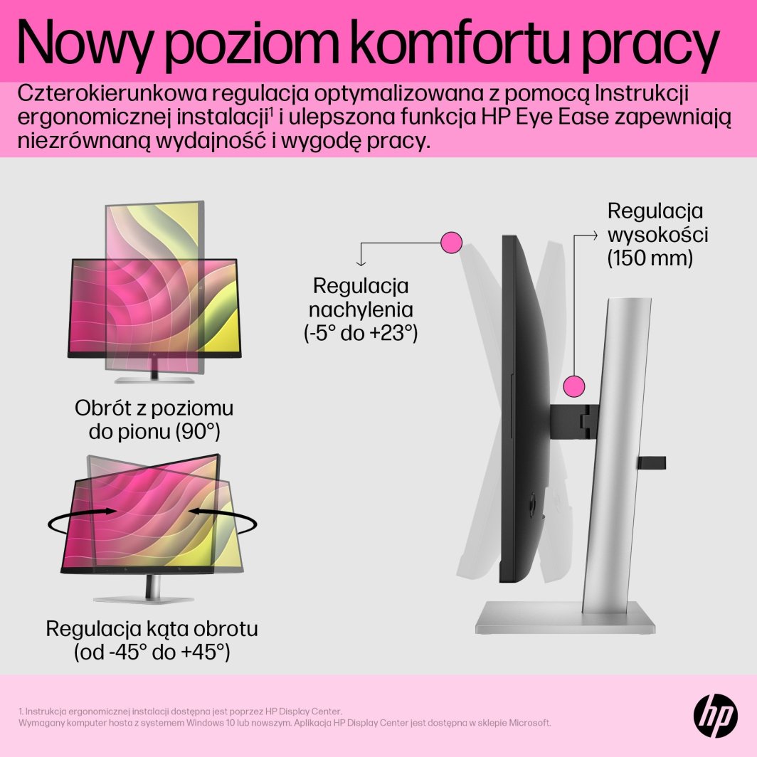 Монитор HP E24t G5 6N6E6AA, 24'', 75Hz, 23,8'', 1920x1080 FullHD, IPS, црн