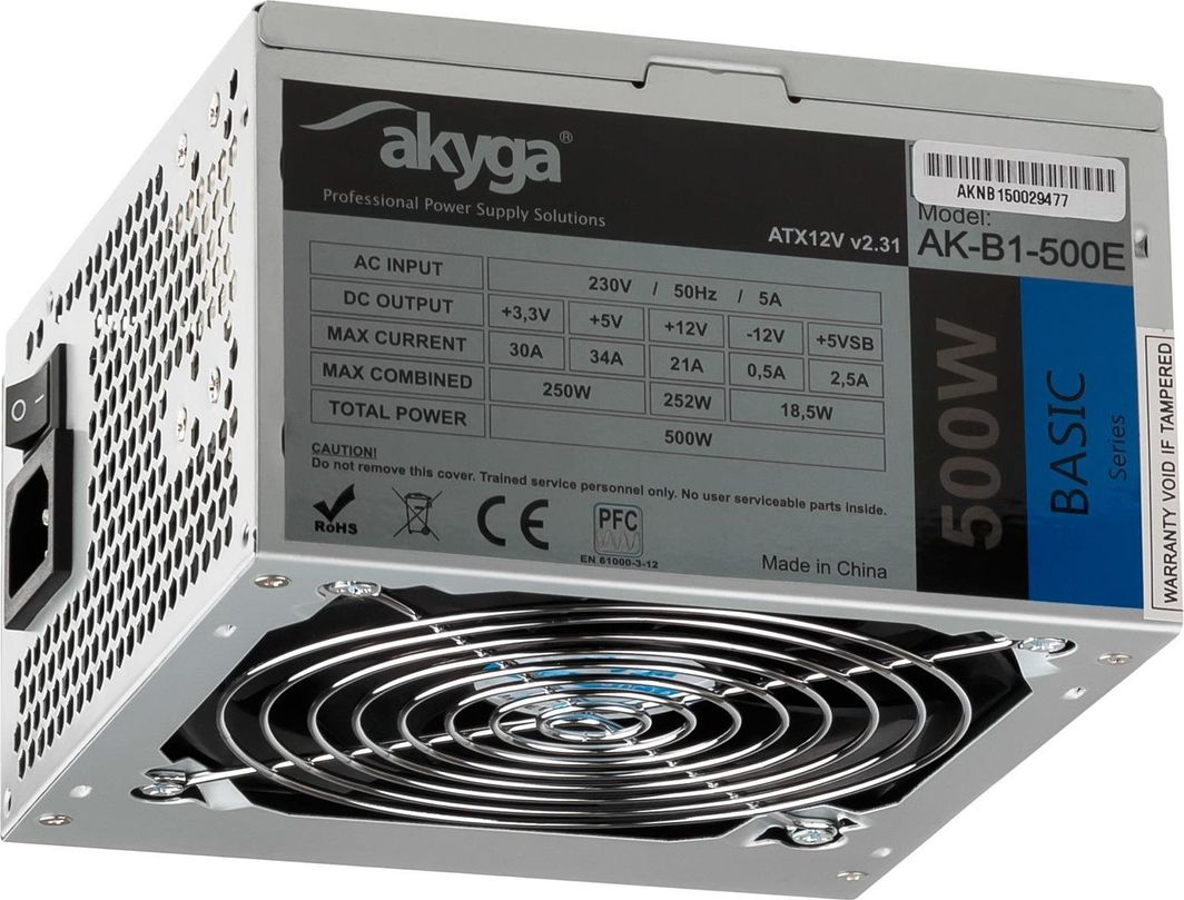 Burim energjie Akyga Basic AK-B1-500E ATX, 500W