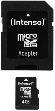 Kartë e memories Intenso, MicroSDHC, 4GB, Class 10, me përshtatës