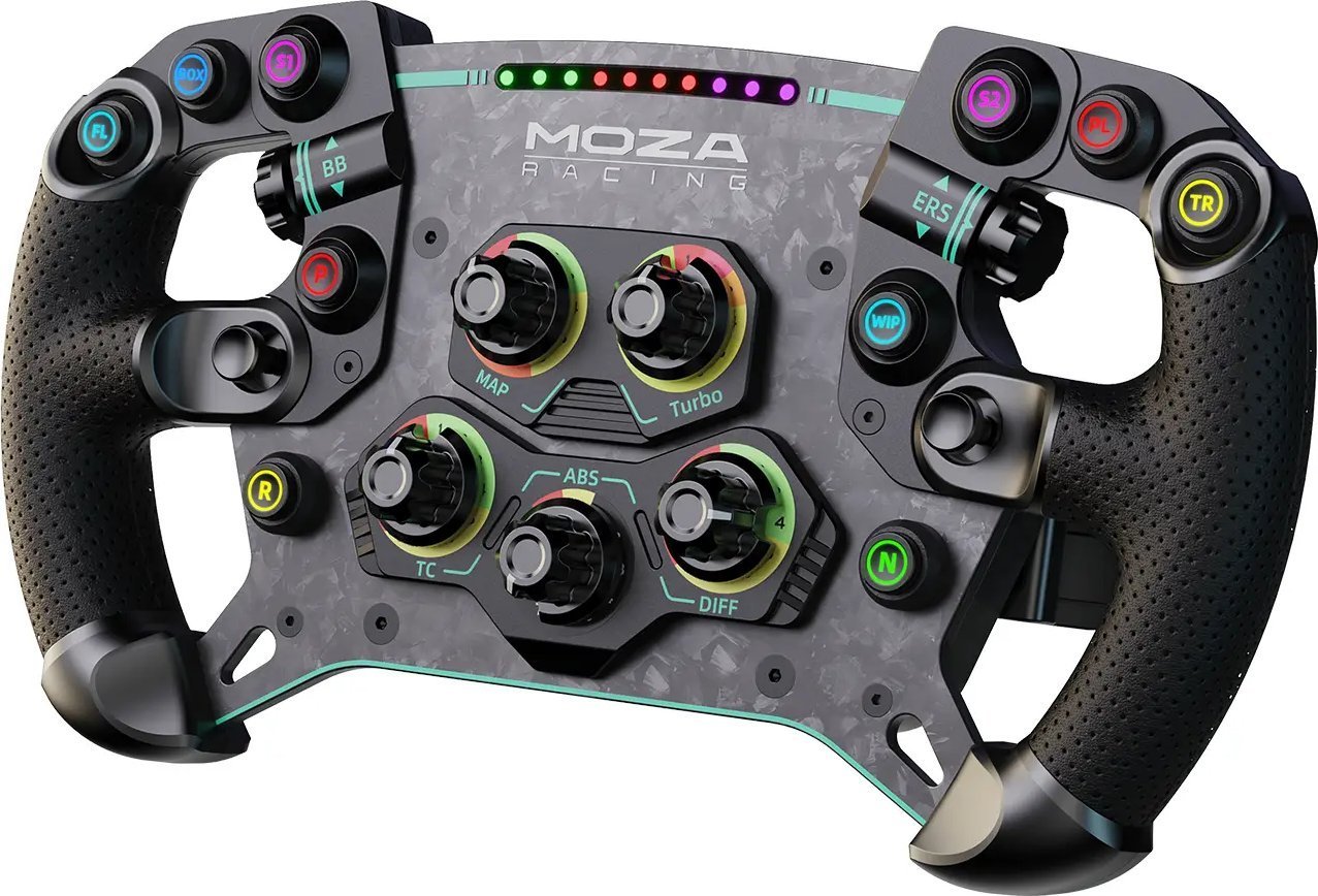Tапа на волан MOZA Racing GS V2P RS056, 300mm, синтетичка кожа, црна