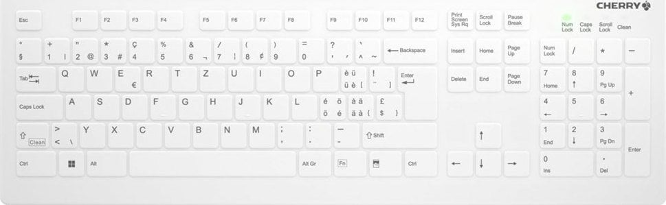 Tastierë Cherry AK-C8112, wireless, Swiss, e bardhë