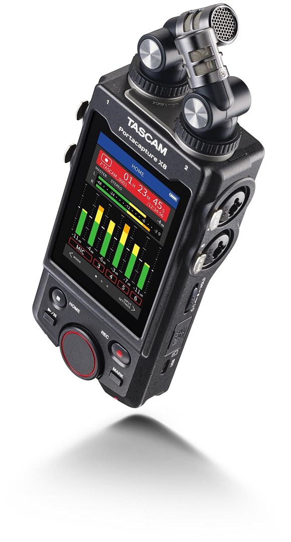 Regjistrues audio Tascam Portacapture X8, 32 bit, 4 hyrje XLR, i zi