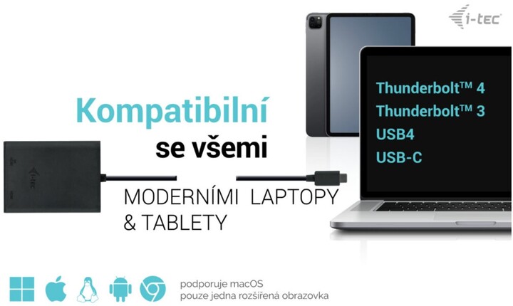 Konvertues I-tec USB-C Dual 4K/60Hz (single 8K/30Hz) HDMI Video Adapter