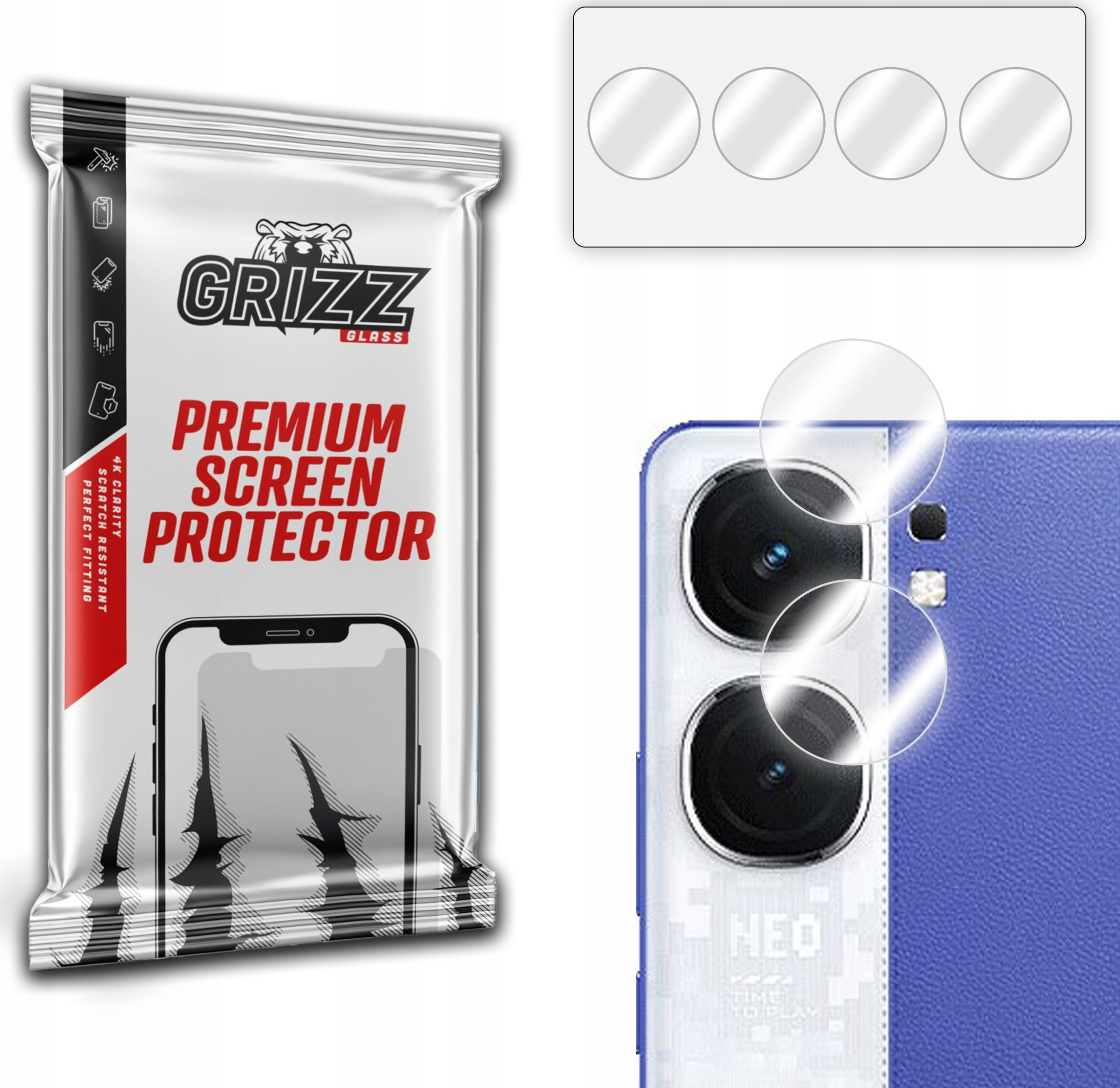 Qelq mbrojtës kamerë 2 copë Vivo iQOO Neo9s Pro Plus, hibrid, transparent