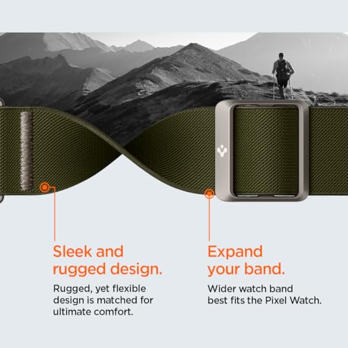 Rrip ore Spigen Lite Fit për Google Pixel Watch 41mm, nylon Solo Loop, khaki