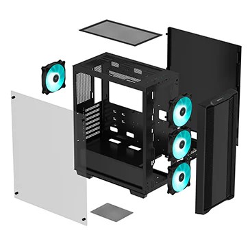 Kasë Deepcool CC560 Mesh v2, midi tower, ARGB, e zezë