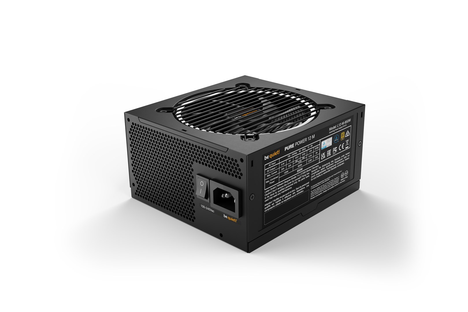 Burim energjie be quiet! Pure Power 12 M, 850 W 20+4 pin ATX ATX Black