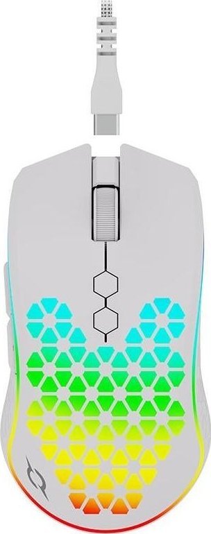 Maus gaming AQIRYS Polaris Wireless, 16000 dpi, RGB, i bardhë