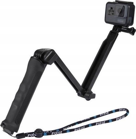 Monopod dorezë 3 në 1 Puluz Three Arm Grip, për GoPro SJCAM Xiaomi, plastikë, i zi