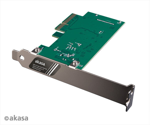 Kartë zgjerimi Akasa USB 3.2 HOST, 20Gbps lidhës i brendshëm USB 3.2 Gen 2x2 20-pin në PCIe Host Card