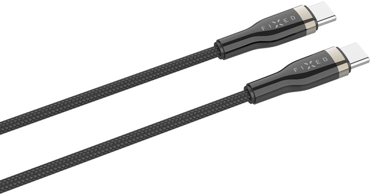 Kabllo për karikim dhe të dhëna FIXED USB-C - USB-C, USB 2.0, PD 100W, 2m, e zezë