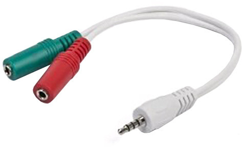 Kabllo Gembird CABLEXPERT, jack 3,5mm në 2x3,5mm M/F, 20cm, e bardhë