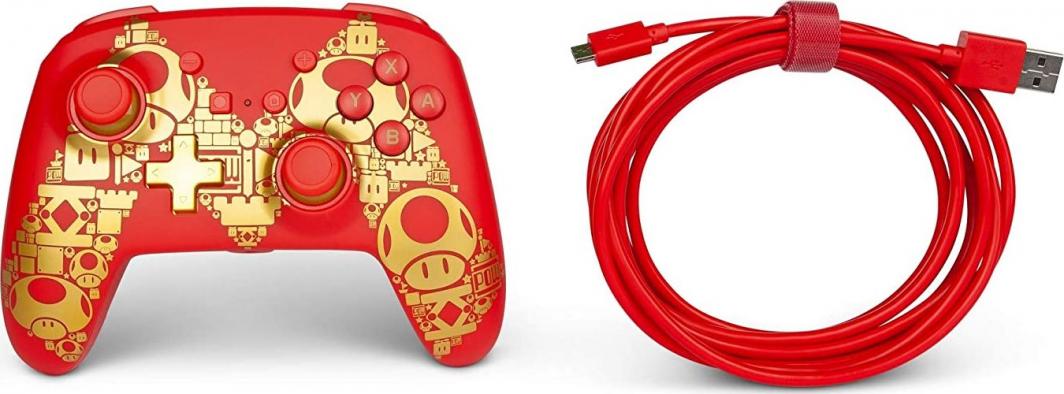 Kontroller PowerA Super Mario Golden M, me kabllo, i artë