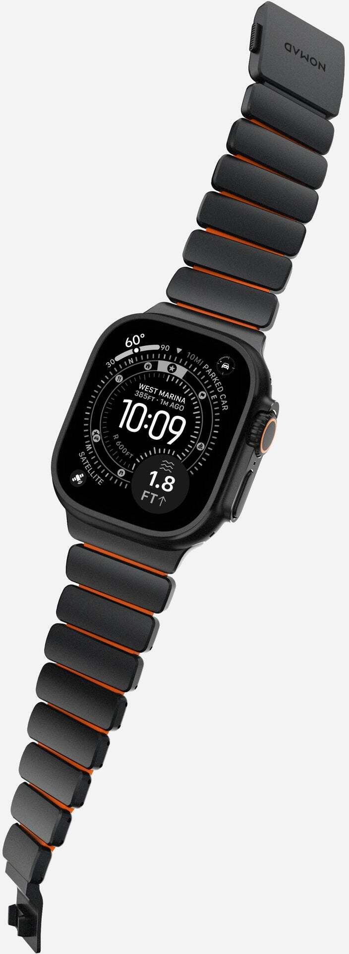 Rrip për Apple Watch Stratos Band 49mm, titanium i zi, Ultra Orange