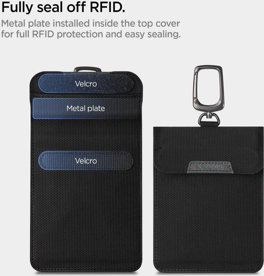 Çantë mbrojtëse Spigen Faraday Cage, RFID Keyless, bllokues sinjali, e zezë