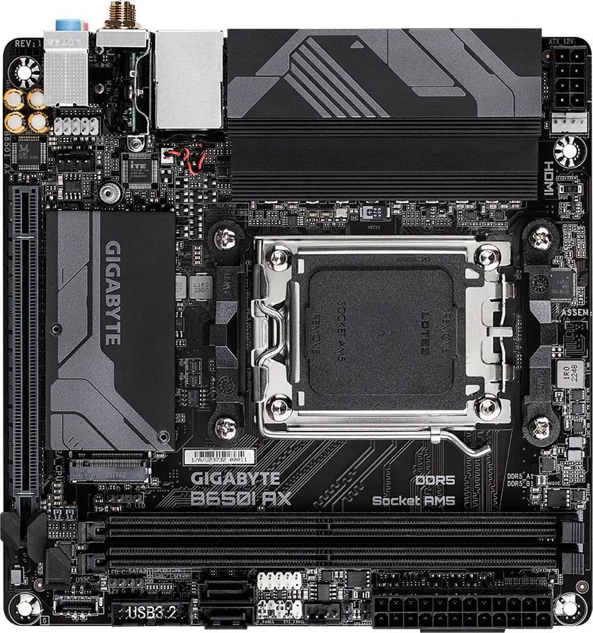 Pllakë amë Gigabyte B650I AX, AMD B650, Socket AM5, 2 slota,Bluetooth, Wi-Fi 6, Mini ITX 4