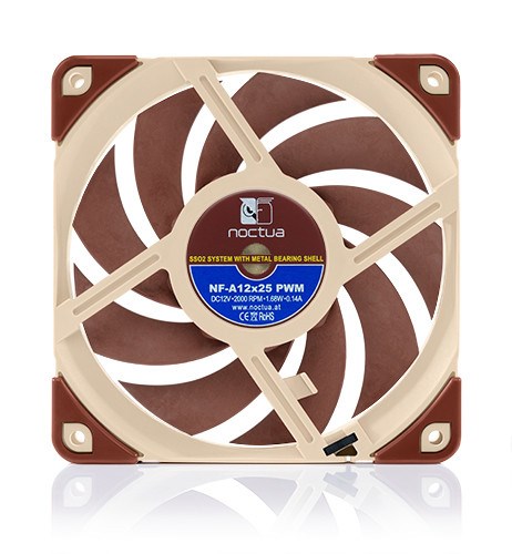 Ftohës Noctua NF A12x25 PWM, 12 cm, i kuq / bezhë