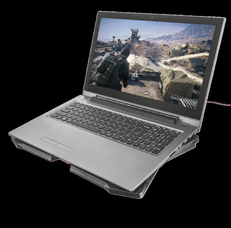 Ftohës laptopi Trust GXT 278 Yozu, 4 ventilatorë LED, i rregullueshëm, i zi