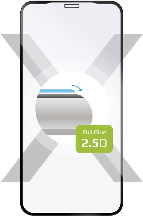 Xham mbrojtës Fixed për iPhone XR/11, ngjitje e plotë, i zi