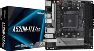 Матична плоча ASRock A520M-ITX/AC, AMD A520, Socket AM4, 2 слотови, Bluetooth / Wi-Fi 5, Mini ITX