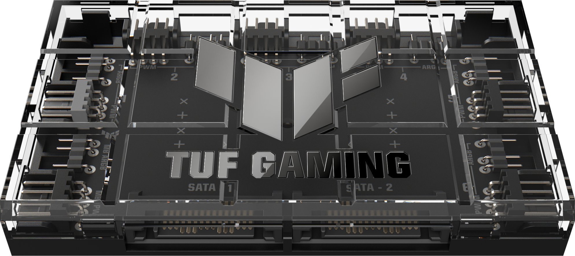 Hub ventilatorësh ASUS TUF Gaming ARGB PWM, 6 porta, 2x SATA, i zi