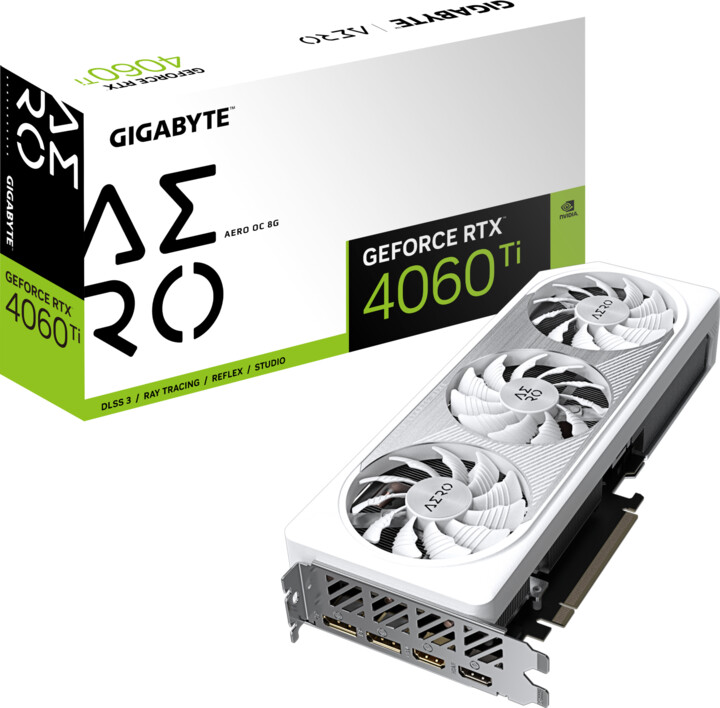 Kartelë grafike GIGABYTE GeForce RTX 4060 Ti AERO OC 8G, 8GB GDDR6
