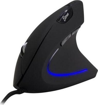 Maus Inter-Tech KM-206, me kabllo, USB, i zi dhe i kaltërt