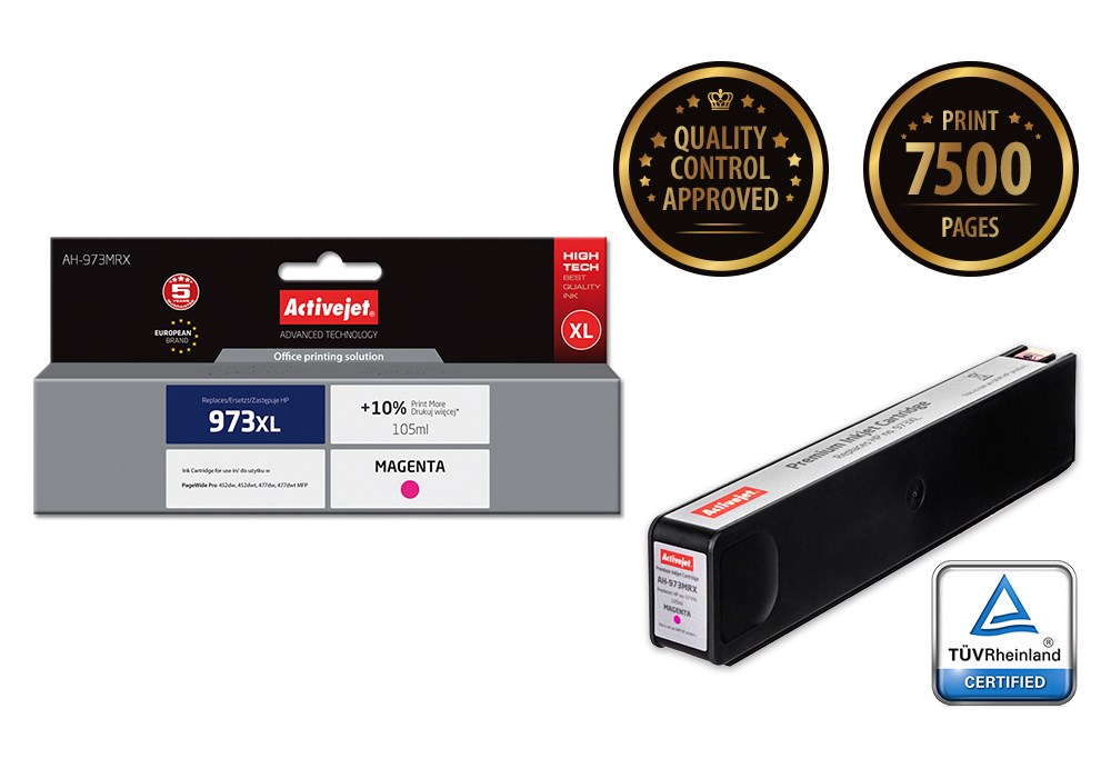 Ngjyrë për printer Activejet AH-973MRX (zëvendësim për HP 973XL F6T82AE), 105 ml, vjollcë