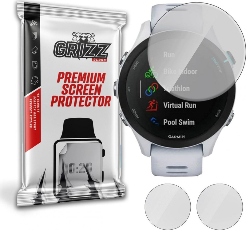 Folie mbrojtëse GrizzGlass Matte Film, për Garmin Forerunner 255s, set 2 copë, transparente matte