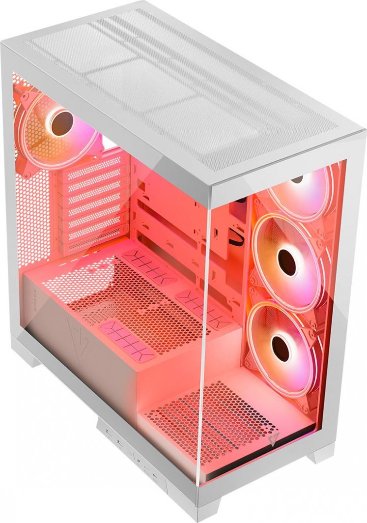 Kasë Modecom Volcano Space Apex ARGB, e bardhë, Midi Tower