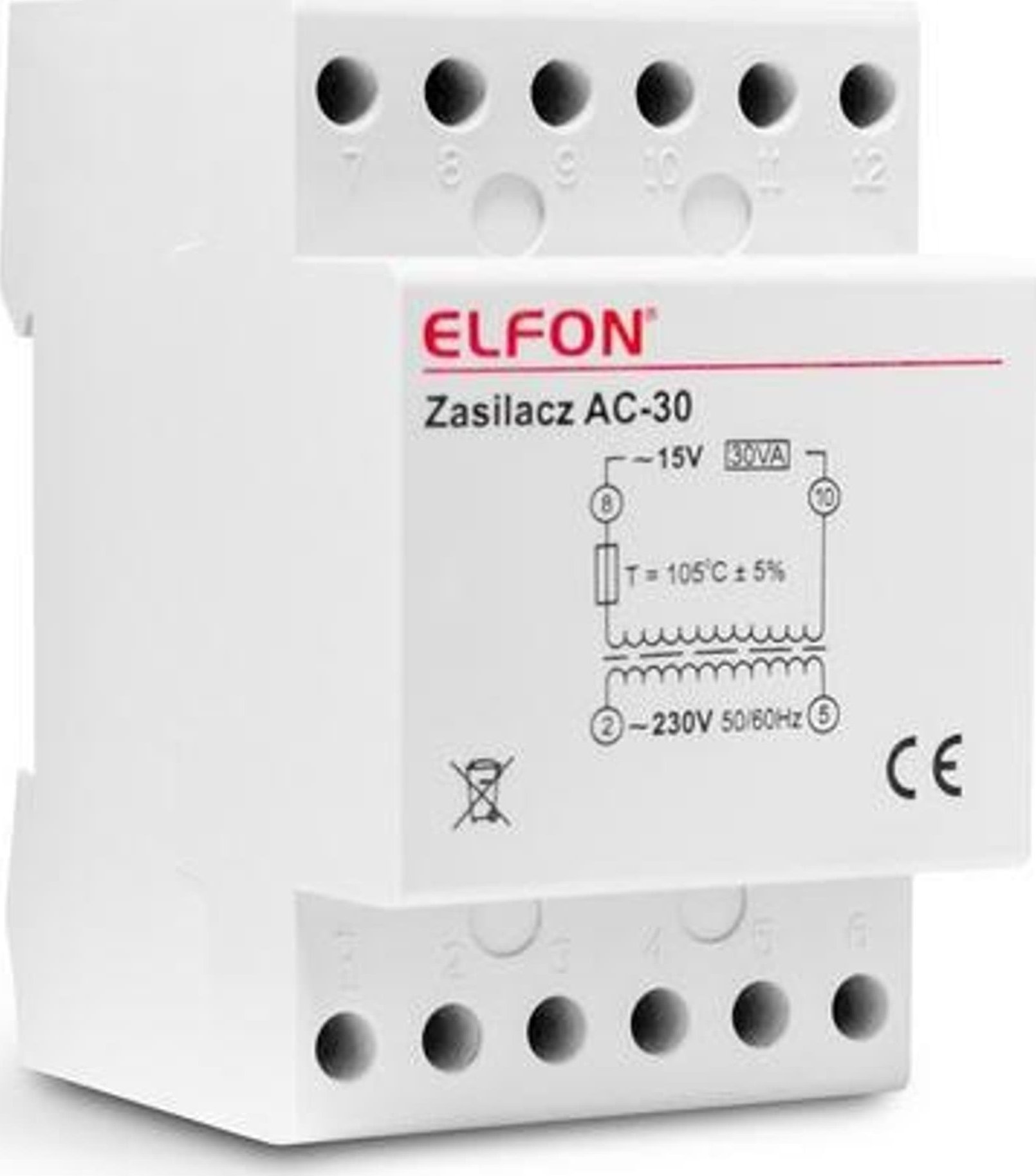 Furnizues energjie Optima AC-30, 15V AC 2A, 30VA, për videointerfon