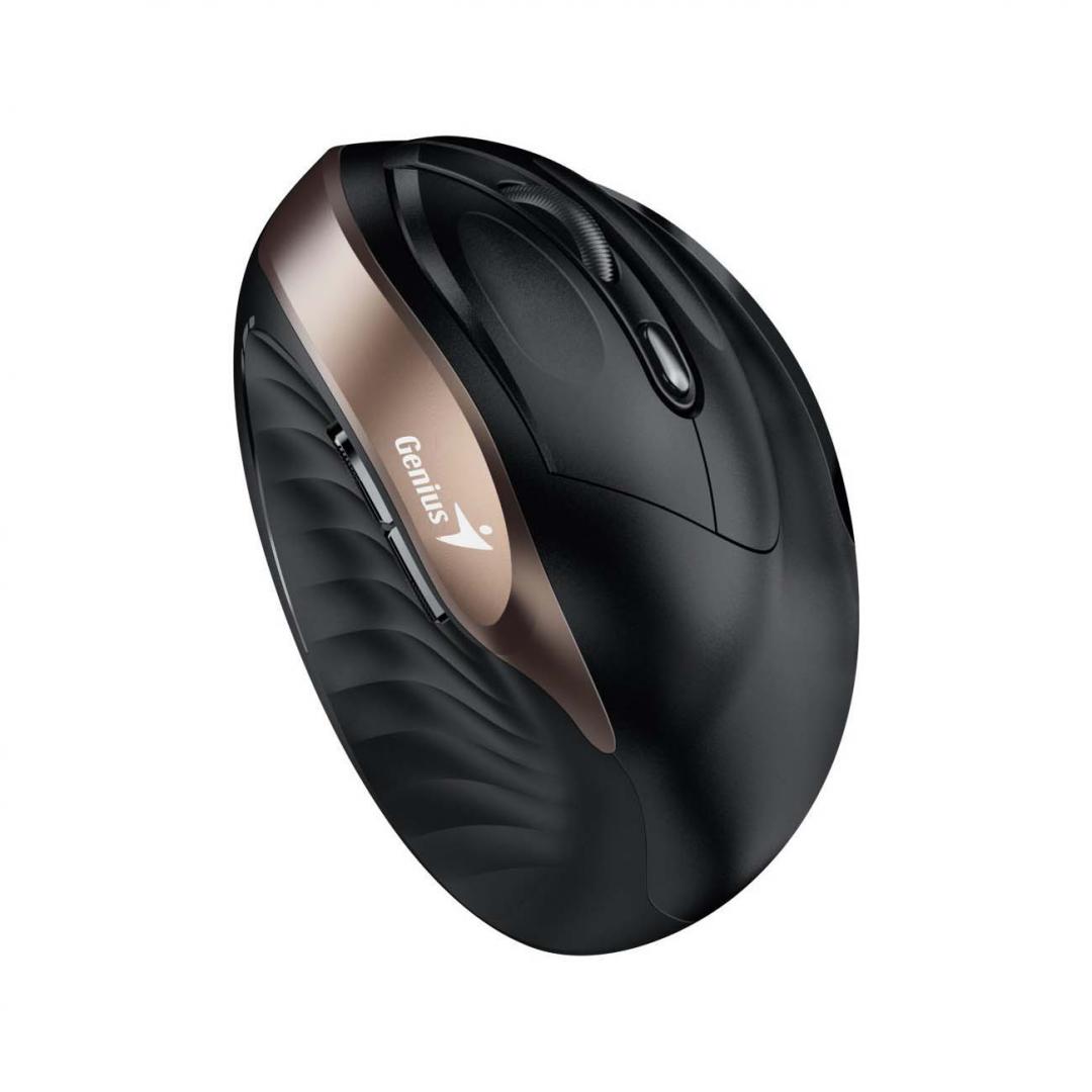 Maus Genius Ergo 8250S, 1600 DPI, pa kabllo, vertikal, i zi artë
