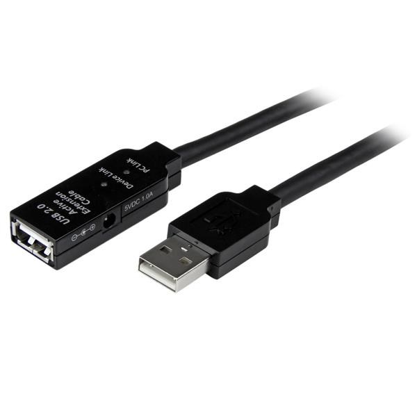 Kabllo zgjatuese USB 2.0 StarTech.com, 20m, USB A, 480 Mbit/s, e zezë