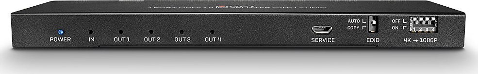 Splitter HDMI Lindy 38231, 4 porta 4K UHD, dalje audio optike dhe analoge, i zi