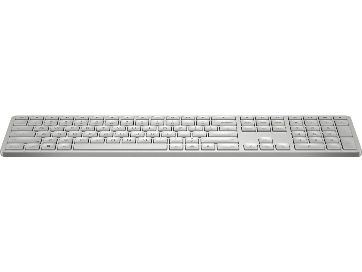 Tastierë wireless HP 970, butona të programueshëm, e bardhë