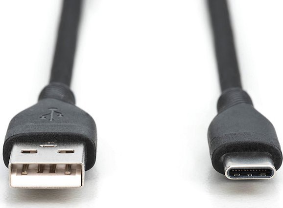 Kabllo USB C Digitus Silicone, 1m, 60W, e zezë