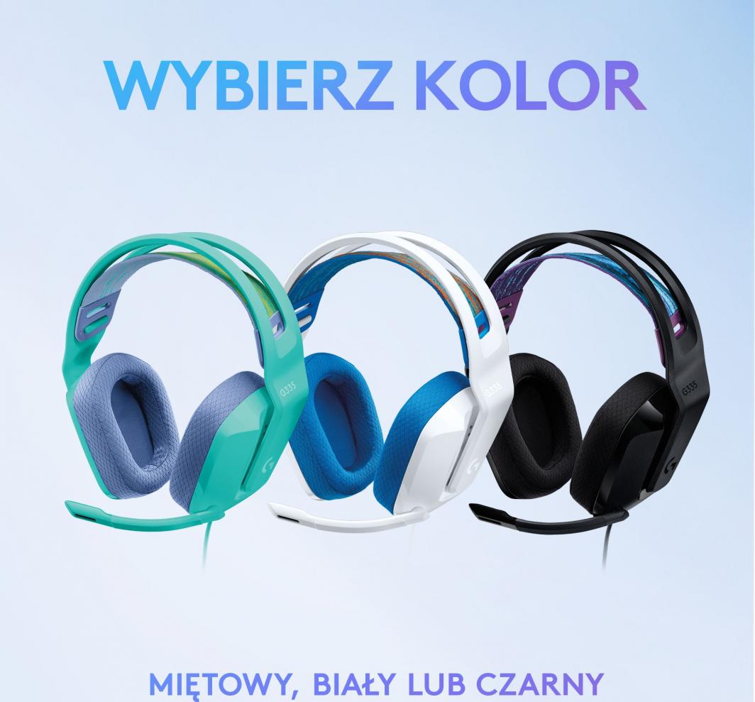 Kufje Logitech G335 (981-001018), të bardha/ kaltra