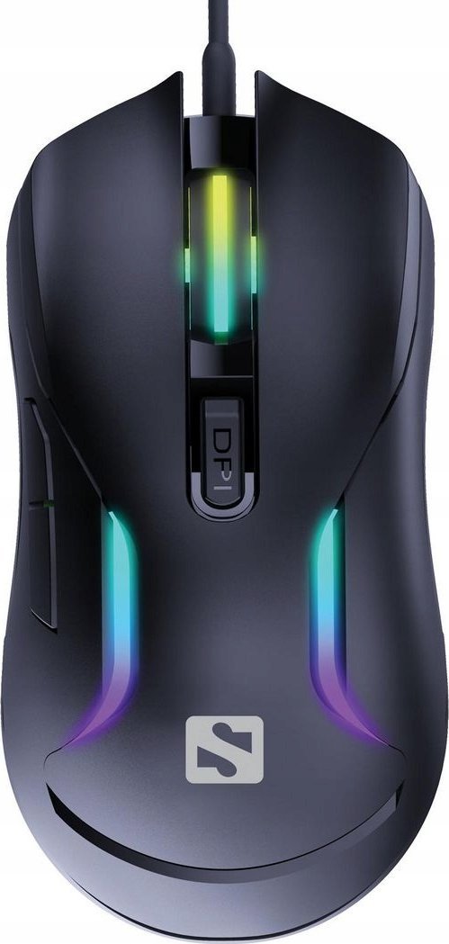 Гејминг глушец Sandberg LightFlow 6D, со кабел, РГБ, црн
