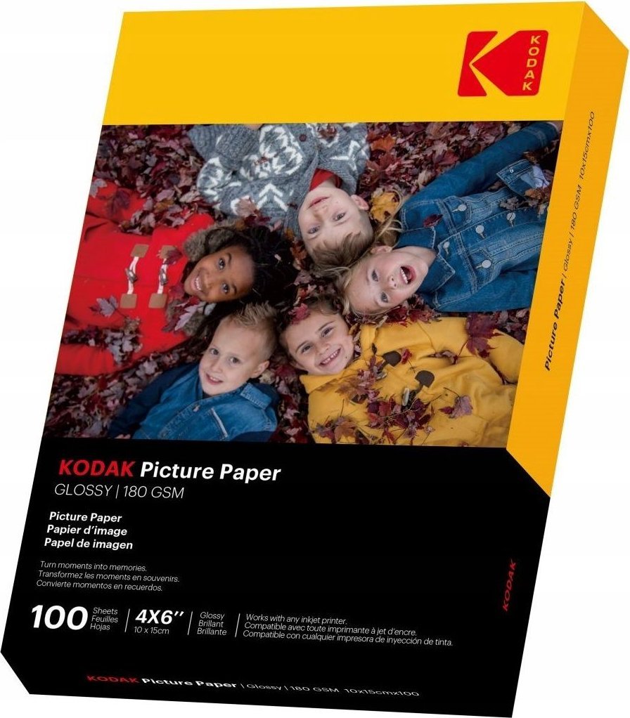 Letër fotografike Kodak, A6 10x15 cm, shiny, 180 g/m², 100 fletë