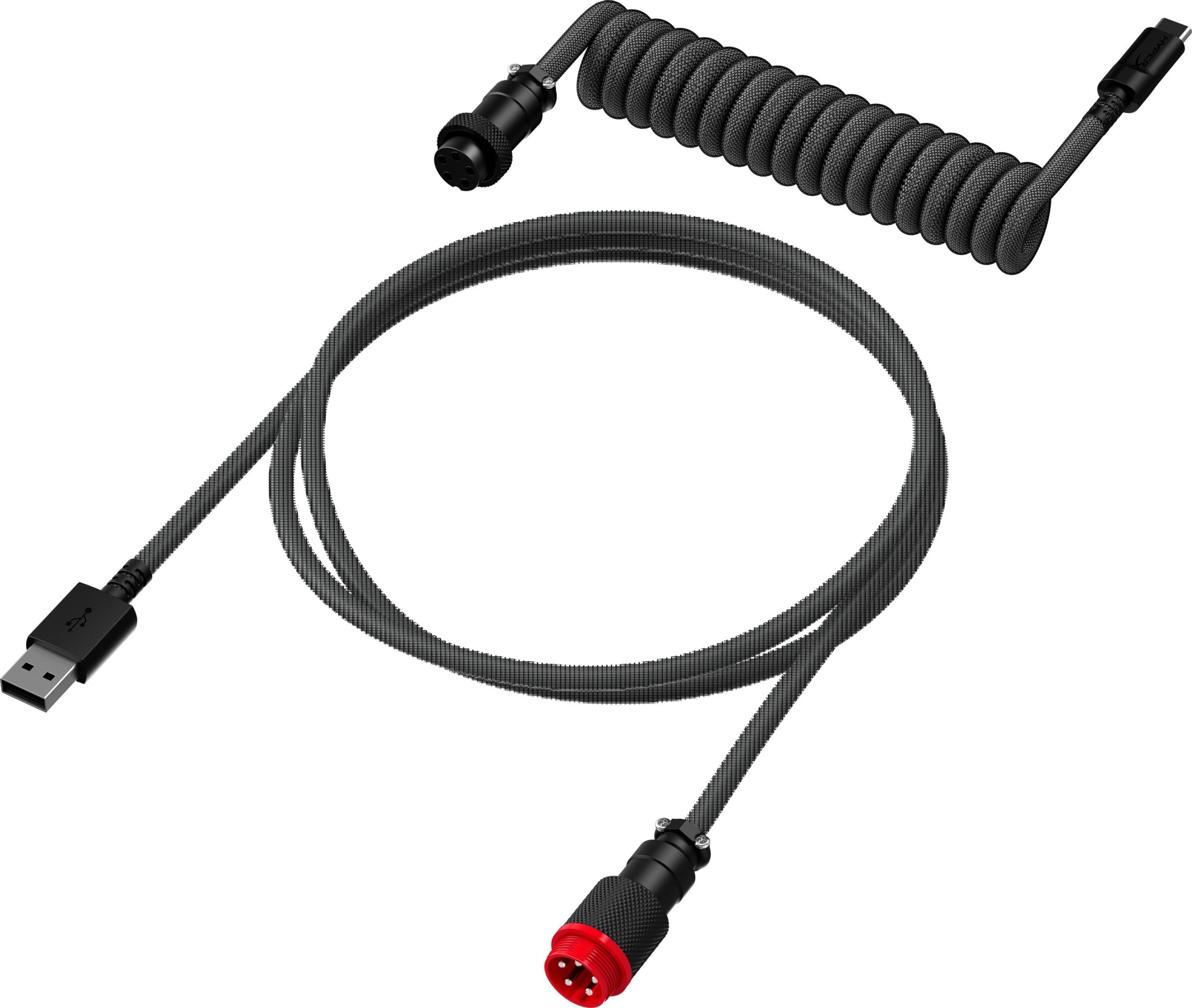 Kabllo spirale HyperX USB-C, e zezë