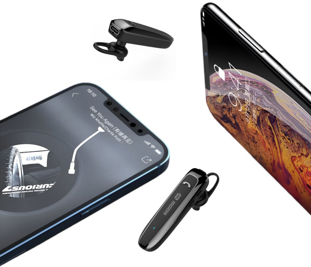 Bluetooth слушалка Mozos F8, за повици, BT 6.0, црна