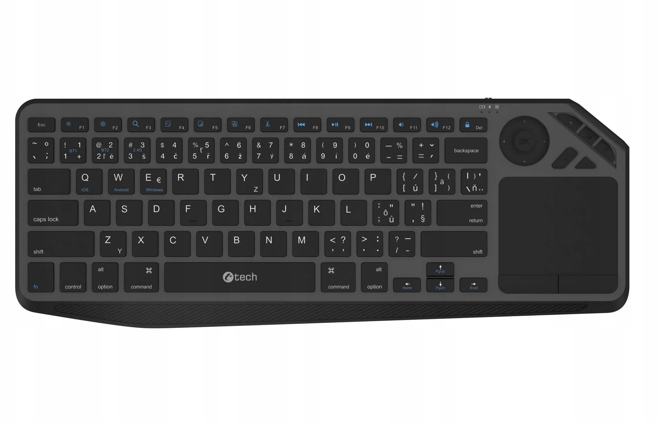 Tastierë C TECH WLTK 02, wireless Dual Mode, touchpad, e zezë